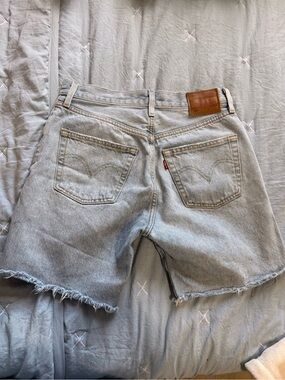 Levi's Light Blue Distressed Cutoff Denim Shorts